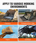 Clamp On Debris Forks For 60 Inch Buckets With 10mm Thick Ends And 4560 Lbs Load Capacity in various work environments