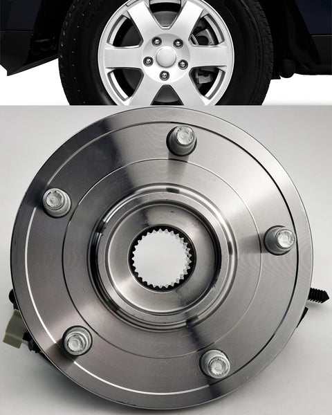 2Pcs Front Wheel Bearing And Hub Assembly For 2005-2010 Grand Cherokee And 2006-2010 Commander With ABS 5 Lug Wheel Hub Replacement Kit
