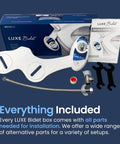 Non Electric Bidet Attachment For Toilet Seat With Adjustable Water Pressure And Rear Wash Single Nozzle No Fuss Install Blue Finish High Quality Valve System For Hygienic Comfort And Bathroom Upgrade showing parts