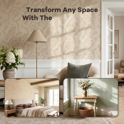 Heavy Duty Texture Paint Roller With Ultra Soft Rubber Face For Killer Wall Art And Badass Accent Panels Ideal For Easy DIY Home Upgrades And Hella Thick Paint Application in stylish home setting.