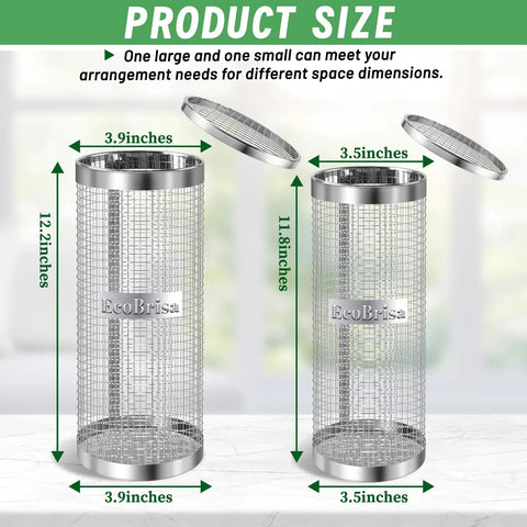 Metal Worm Compost Bin Set For Outdoor Gardens And Kitchen Waste Recycling Durable Two Piece Outdoor Bin With Perforated Sides And Lid Silvery Finish For Backyard Composting