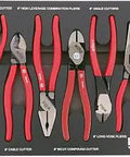8 Piece Classic Grip Pliers And Cutters Tray Set Built For Heavy Duty Workhorse Use With Long Nose 6.3in And 8in BiCut.