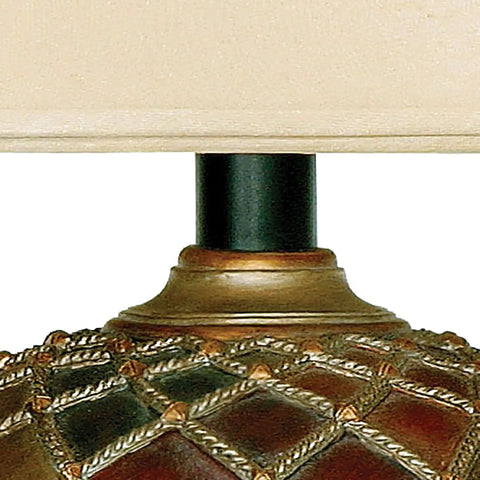 Close-up of the base on Joseph Collection 30 Inch One Light Table Lamp in Bellevue Multicolor with Classic Traditional Style.