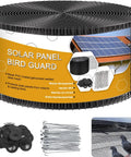 6-In By 100-Ft Critter Guard Roof Net Roll Kit With Rust-Proof Black PVC Coated Galvanized Mesh Pigeon Bird Proof Net With 70 Fastener Clips For Bird And Animal Control Easy Install Heavy-Duty Roof Protection shown with components