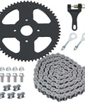 60T Mini Bike Sprocket With 420 Chain 90 Links Fits Coleman CT200U BT200X CT200U-EX Baja Warrior Massimo TrailMaster MB200 Axis M200 Predator 212 196cc 200cc 6.5hp Powersports Parts with sprocket, chain, bolts, and chain breaker