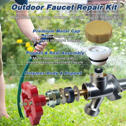 Go To Outdoor Faucet Repair Kit With ABS Plastic Anti Siphon Valve ASSE 1019 Vacuum Breaker For Backflow Prevention details