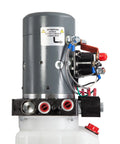 Beefy 12V Hydraulic Pump For Single And Double Acting Systems With 6 Quart Capacity Portable Durable Metal Build