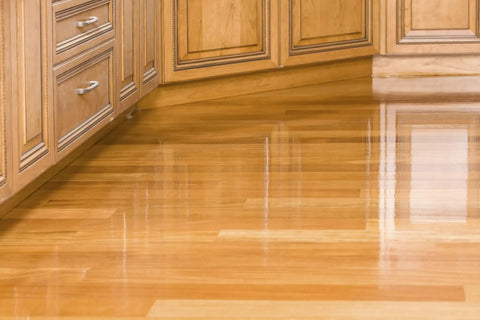Shiny wooden floor showing high gloss restored by Restor A Shine Hardwood Floor Polish For Wood Furniture Polishing Compound 16 Oz
