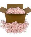 Premium Bulk Anti Static Packing Peanuts 14 Cubic Feet Heavy Duty Void Fill For Secure Electronics Shipping spilling from cardboard box.