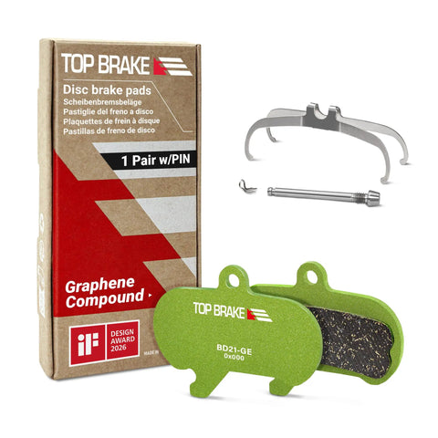 Graphene Brake Pads For SRAM Maven X Large GraphEx Tech shown with packaging and components