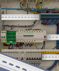 10 Pack DIN Mounting Rails High Slotted Extruded Metal Rail for hardware components in electrical panel setup.