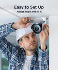 Person installing 1080P Long Range Bullet Security Camera Weatherproof For Indoor And Outdoor Use With Four In One OSD Switch.