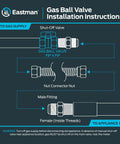 Eastman Gas Ball Valve Installation Instruction for Brass Gas Ball Valve Half Inch FIP, Straight Inline, Quarter Turn Handle.