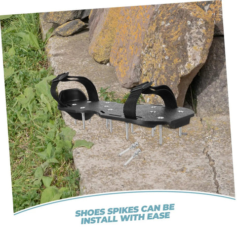 Beefed Up Aerator Shoes Spikes For Women 20 Pack Turf Spikes For Lawn Aeration shown on stone surface