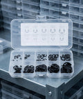 240 Piece E Clip Assortment Kit With Heat Treated External Retaining Clips For Axial Retention In Automotive Machinery Home And Industrial Projects Includes Multiple Sizes For Quick Replacement, plastic organizer case