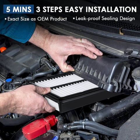 Installing Replacement Engine Air Filter For Mazda 3 2014 2018, Mazda 6 2014 2021, Mazda CX5 2013 2022 in car engine
