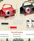 Game Changing Gift Wrap Cutter With Built In Tape Dispenser, red and black cutters with tape rolls and instructions.