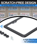 Matte Black License Plate Frame No Cover State Name Universal Car Plate Frame With Two Holes Premium Rust Proof Aluminum