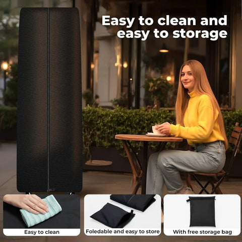 Beefed Up Weatherproof Tower Patio Heater Cover With Zipper And Storage Bag Made From Oxford Fabric by café scene