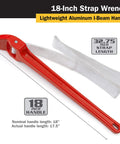 18 Inch Strap Wrench With 1.75 Inch Strap Width And 32.75 Inch Strap Length For Pipes Fittings Shafts And Irregular Shapes.