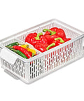 Produce Saver Bin With Adjustable Divider For Fresh Produce Storage In Fridge Medium White BPA Free Organizer For Greens