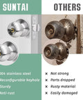 10 Pack Satin Nickel Ball Door Knobs With Lock And Keys Keyed Entry ANSI Grade 3 Security Anti Bump 5 Pin Brass Cylinder comparison