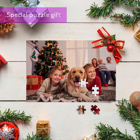 Three Set Sublimation Puzzle Blanks Bundle With 360 Pieces A4 Jigsaw DIY puzzle displayed with holiday theme