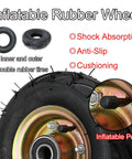 Inflatable Rubber Wheel featuring double rubber tires, showcasing shock absorption and anti-slip features, ideal for mobility.