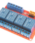 4 Channel Relay Module with Optocoupler Isolation and High Low Level Trigger, Compatible with 5V 12V or 24V Control Signals
