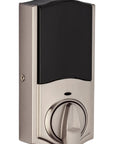 Rear view of SmartCode 888 Smart Lock With Touchpad And Electronic Deadbolt Z Wave Plus SmartKey Security, Satin Nickel Finish