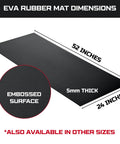 Beefy Heavy Duty EVA Rubber Workbench Mat 52 By 24 Inch Thick 5mm Surface Protector with embossed surface