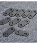 10 Piece Stainless Steel Straight Bracket Set For DIY Fixes At Home Across Projects, flat plates with screw holes on textured surface