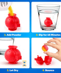 DIY Glow In The Dark Bouncy Ball Kit For Kids Build Your Own Neon Orbs With 5 Mold Shapes And 6 Color Powders Create Up To 45 Glowing Balls In Four Easy Steps A Totally Fun STEM Science Activity That Sparks Hands On Learning. 4-step bouncy ball mold with powder, water, drying, and finished ball