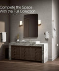 Elegant bathroom with Avid 24 Inch Towel Bar Polished Chrome Bathroom Towel Holder With Slick Modern Look, stylish marble vanity, wall lights.