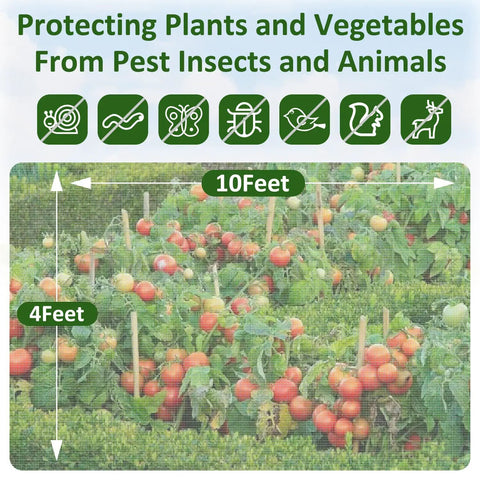 Fortify Your Garden With A 4 By 10 Foot Plant Netting Pest Barrier That Fends Off Insects Birds And Critters And Lets You Grow Vegetables Fruit And Flowers In Raised Beds Or Greenhouses