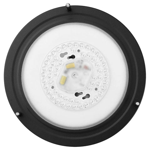 Back view of 12 Inch LED Ceiling Light Fixture Dimmable 20W Flush Mount With Three Color Temperatures 3000K 4000K 5000K Black ETL Listed