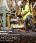 Worker kneeling on ProFlex 390 Kneeling Pad Tough As Nails Foam Knee Cushion Water Resistant Mat for Garage and Workshop Black XL