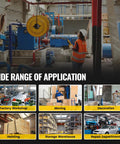 Massive 660 Lbs Wall Mount Jib Crane Hoist Bracket Built Tough With Carbon Steel Construction in a factory setting.
