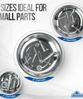 Magnetic Tray 3 Piece Set Round Stainless Steel Magnetic Parts Trays For Screws Nuts Bolts Pins in different sizes