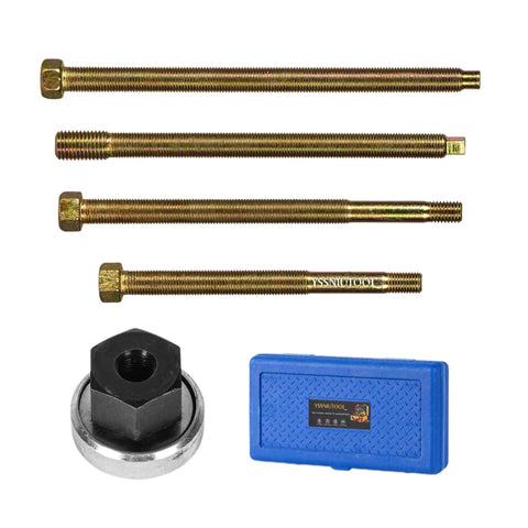 Long Reach Crank Pulley Installation Tool Set For Harmonic Balancer And Underdrive Dampers Includes 4 Adapters And Nut Bearing shown