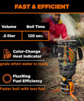 Fast Boil Camping Stove With One Step Auto Ignition For Backpacking 1.0L Portable Propane Isobutane Burner in outdoor use