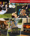 Under Grill Mat For Outdoor Grills Large 60 By 40 Inches Double Sided Fireproof Pad Underneath Grill Indoors and Outdoors