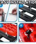 Recovery Board Mounting Kit With 5.51 Inch Locking Pins For Traction Boards Fits 4.72 To 6.69 Inch Hole Spacing Holds Two Boards roof rack mount installation steps