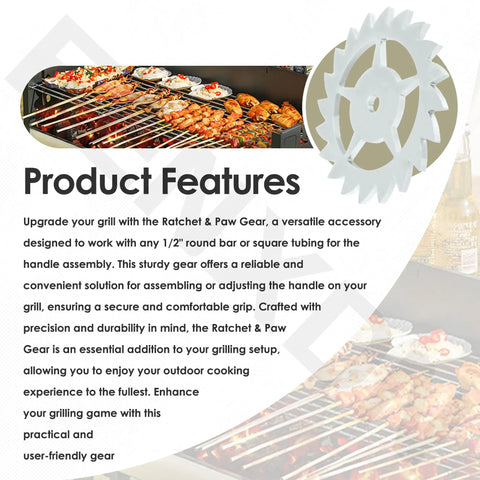 Grill Handle Upgrade Gear For Santa Maria Grill Easy Bolt On Installation Fits Half Inch Round Bar Or Square Tubing