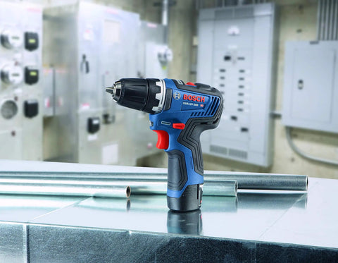 12V Max EC Brushless 3/8 Inch Drill Driver Bare Tool with Pro Torque 300 In-Lbs on industrial metal surface in workshop