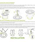 Installation diagram for 6 Pack 6 Inch LED Disk Lights Dimmable Flush Mount Ceiling Fixtures, junction box or recessed can install
