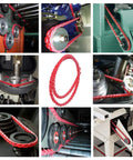 Adjustable Half Inch By Five Foot PU Linked V Belt A Type used in industrial machinery and equipment for durable power transfer.