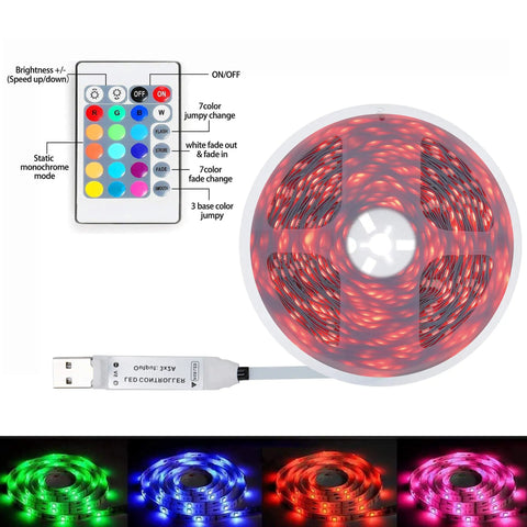 8.2ft USB TV Backlight LED Strip Lights For 32 To 58 Inch TVs, 4096 Color DIY Mood Light With Remote and Color Variations