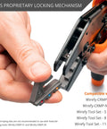 Crimping Die For Open Barrel Terminals 20 To 10 AWG With Precision Dies For Fast Easy Die Swaps Compatible With OEM Molex Delphi Deutsch AMP Tyco Weather Pack Metri Pack Connectors Locking Mechanism For Quick Reliable Crimps