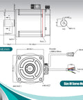 Technical diagram of Beefy Without Brake 750W AC Servo Motor Kit For CNC Machines 220V 4.4A 3000rpm 17 Bit Encoder RS485